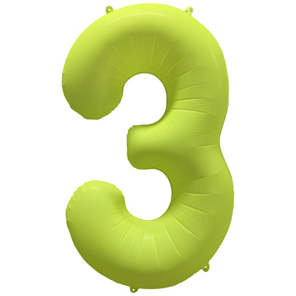 3 Year Figure Balloon Neon Yellow Empty 86cm