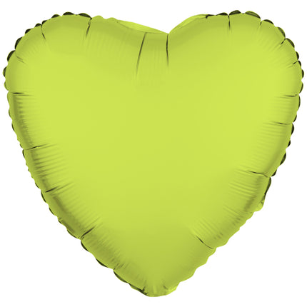 Ballon à hélium en forme de coeur Jaune fluo vide 43cm