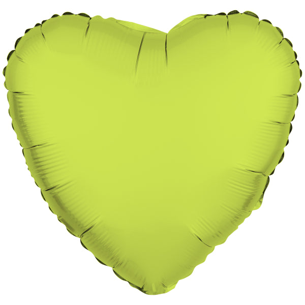 Ballon à hélium en forme de coeur Jaune fluo vide 43cm
