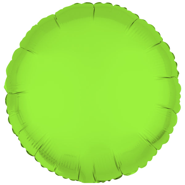 Ballon à l'hélium vert fluo rond et vide 43cm