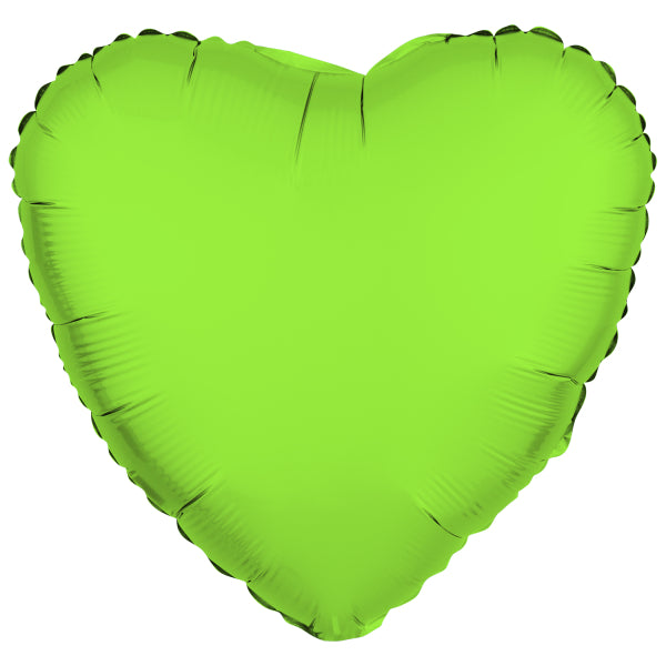 Ballon à hélium en forme de coeur Vert fluo vide 43cm