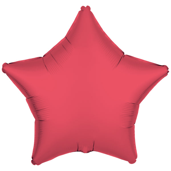 Ballon à l'hélium étoile rouge néon vide 48cm