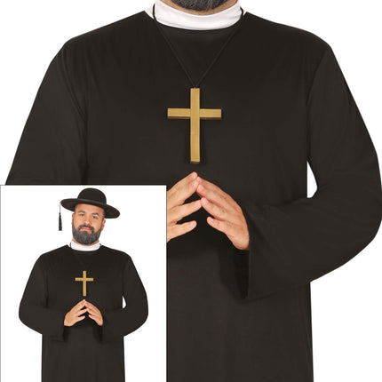 Costume de prêtre noir pour homme