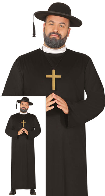 Costume de prêtre noir pour homme