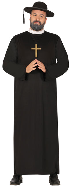 Costume de prêtre noir pour homme