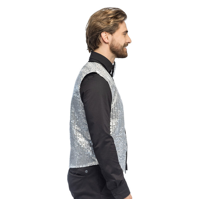 Jeu de paillettes argentées