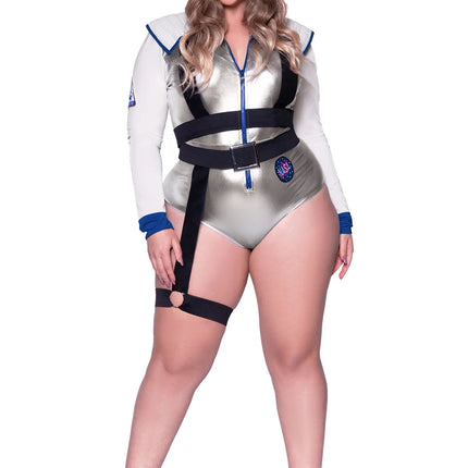 Astronaut Suit White Silver Women's Bodysuit Leg Avenue