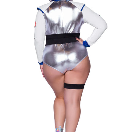 Astronaut Suit White Silver Women's Bodysuit Leg Avenue