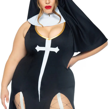 Costume de nonne Noir Ladies Leg Avenue