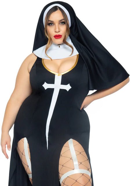 Costume de nonne Noir Ladies Leg Avenue