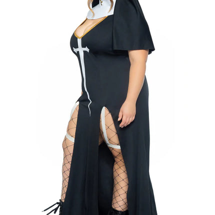 Costume de nonne Noir Ladies Leg Avenue