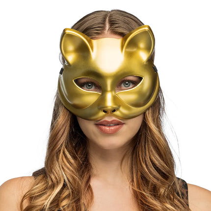 Demi-masque Kitty doré