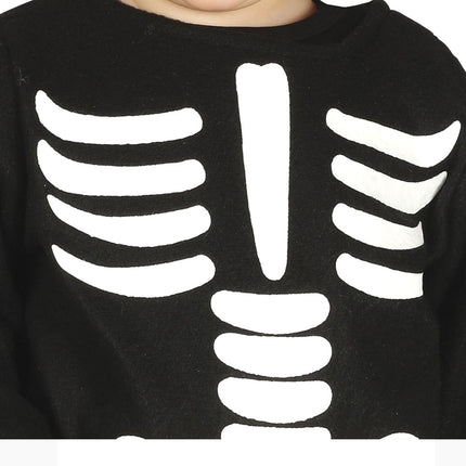 Costume d'Halloween Squelette Bébé Noir Blanc