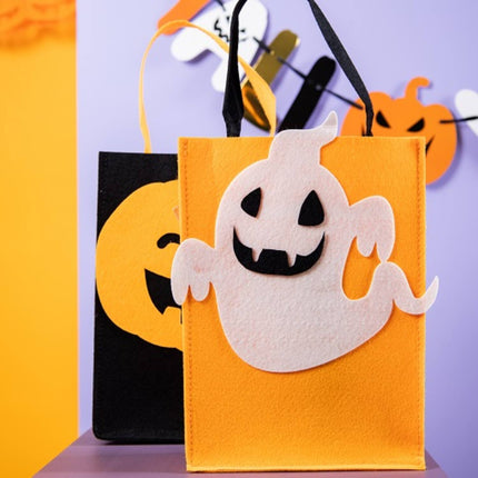 Sac à friandises Citrouille en feutrine - Halloween BoOo ! - 27x20x10 cm
