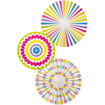 Éventails en papier Multicolore - 3 pièces