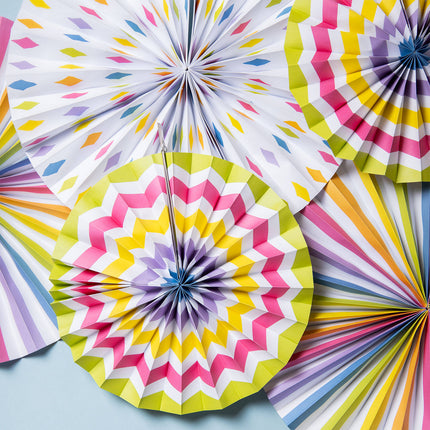 Éventails en papier Multicolore - 3 pièces