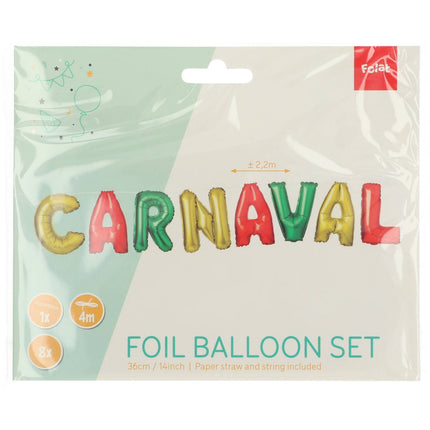 Ballons de baudruche 'Carnaval' Multicolore 36cm - 8 pièces