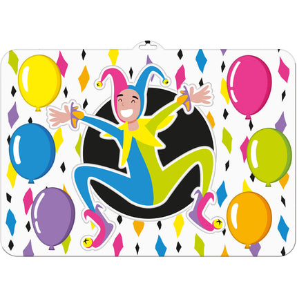 Plaque de porte 3D Arlequin Multicolore - 52x38cm