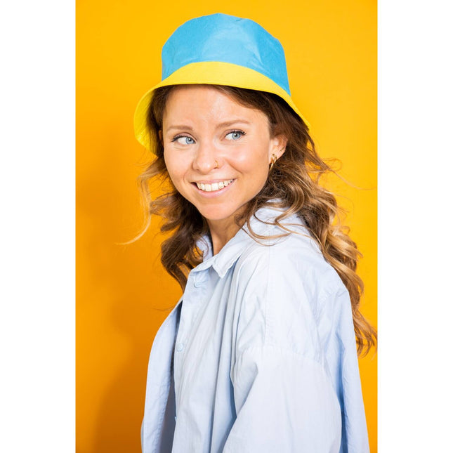 Chapeau de pêcheur Colorblock Bleu/Jaune