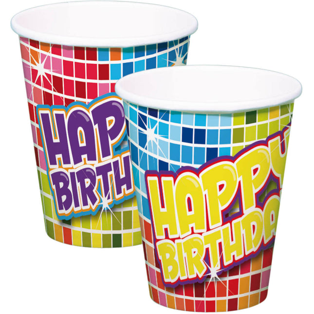 Gobelets en papier - Birthday Blocks 250 ml - 6 pièces