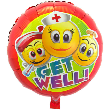 Get Well Soon Smiley Foil Balloon Empty (ballon vide)
