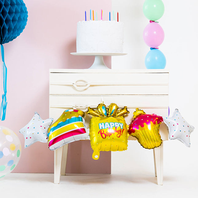 Guirlande de ballons en feuille 'Joyeux anniversaire' - 2 pièces