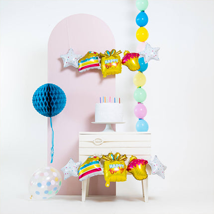 Guirlande de ballons en feuille 'Joyeux anniversaire' - 2 pièces