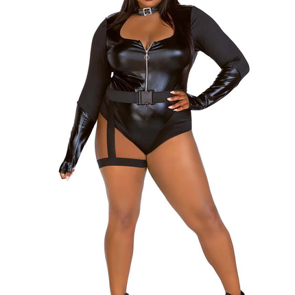 Catwoman Costume Noir Bodysuit Femme Leg Avenue
