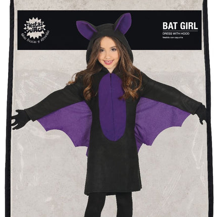 Costume d'Halloween chauve-souris fille violet