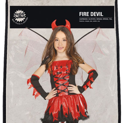 Costume d'Halloween Diable Fille Rouge