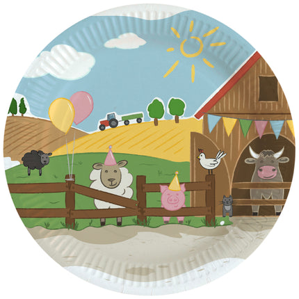 Assiettes de la ferme en carton 23cm 8pcs