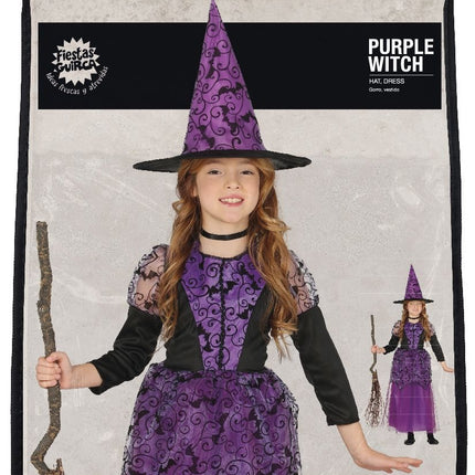 Costume de sorcière enfant violet