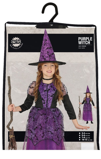 Costume de sorcière enfant violet