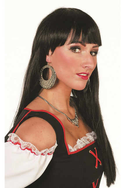 Perruque noire longue Bobline Deluxe