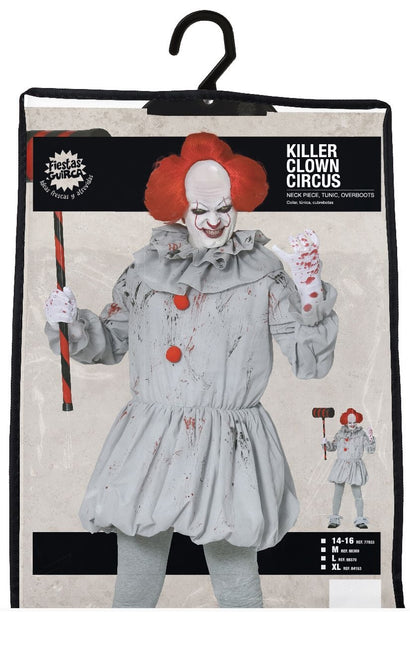 Clown tueur Costume d'Halloween Hommes Gris