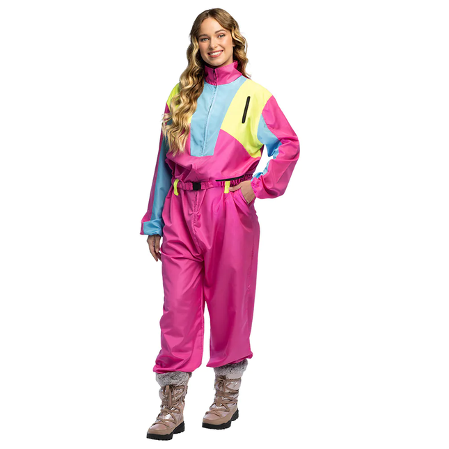 Combinaison de ski rose pour femme Uv Blacklight