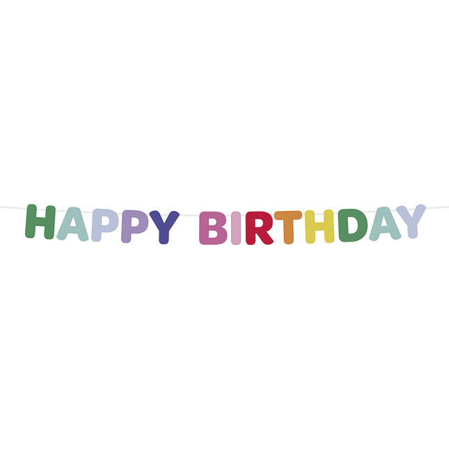 Guirlande de lettres Happy Birthday colorées 4m