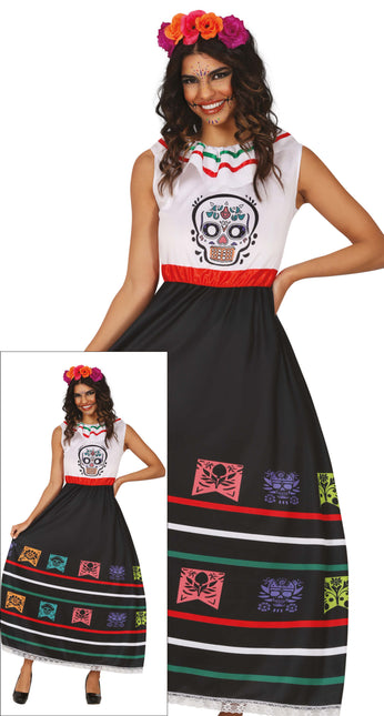 Dia De Los Muertos Dress Ladies Skull (robe à tête de mort)