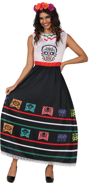 Dia De Los Muertos Dress Ladies Skull (robe à tête de mort)