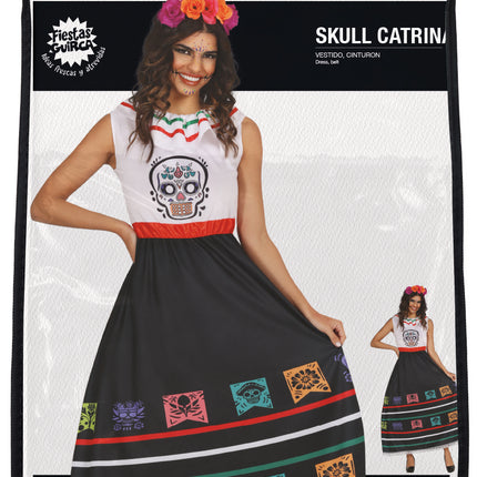 Dia De Los Muertos Dress Ladies Skull (robe à tête de mort)