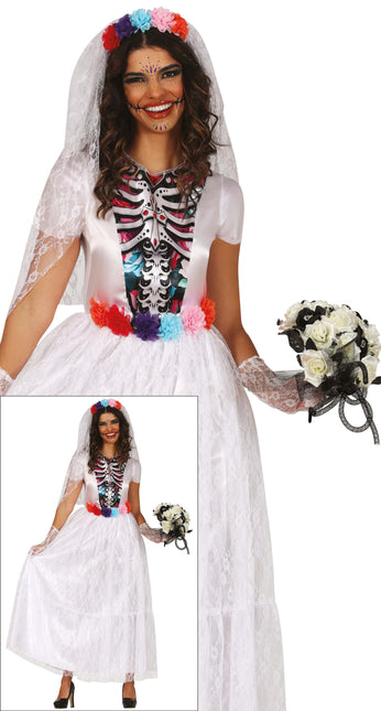 Dia De Los Muertos Dress White Ladies Bride (Robe Dia de Los Muertos)