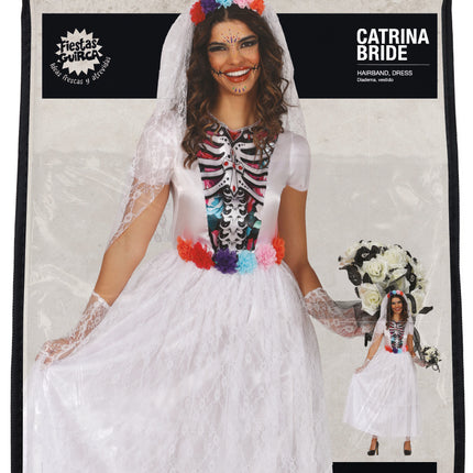 Dia De Los Muertos Dress White Ladies Bride (Robe Dia de Los Muertos)