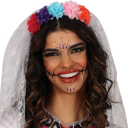 Dia De Los Muertos Dress White Ladies Bride (Robe Dia de Los Muertos)