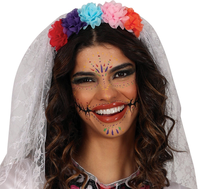Dia De Los Muertos Dress White Ladies Bride (Robe Dia de Los Muertos)