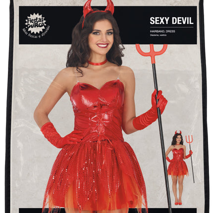Robe d'Halloween Rouge Dames Sexy Devil