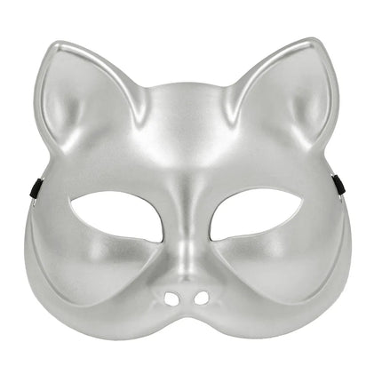 Demi-masque Kitty argenté