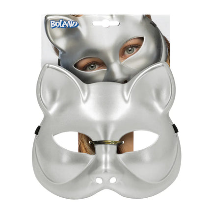 Demi-masque Kitty argenté