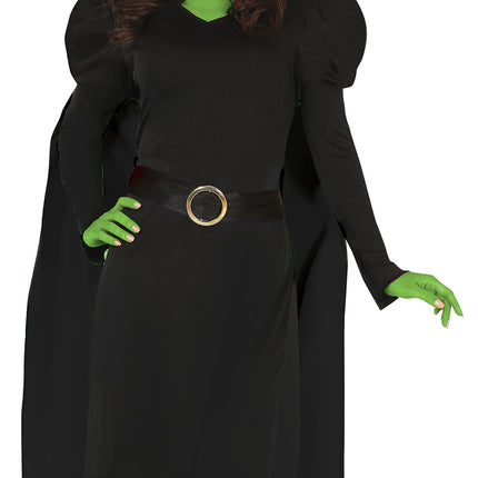 Robe d'Halloween Noir Dames Sorcière Longue