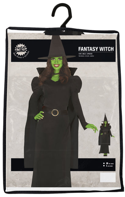 Robe d'Halloween Noir Dames Sorcière Longue