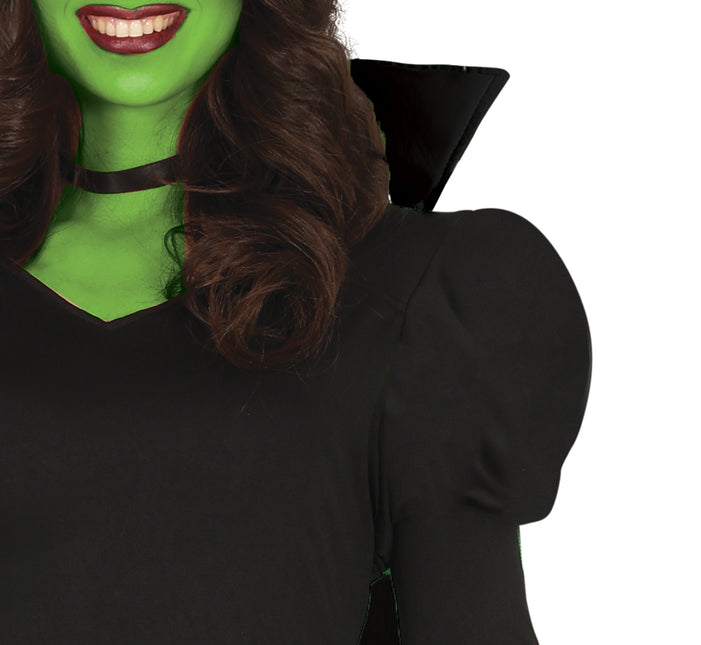 Robe d'Halloween Noir Dames Sorcière Longue